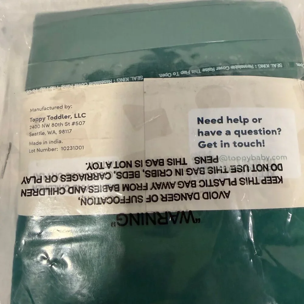 Toppy Organic Cotton Baby Burp Cloths 8 Pack New Sealed Soft Absorbent